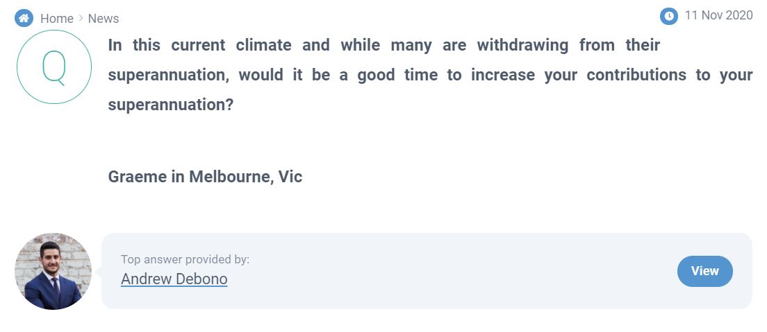 Should I Increase My Super Contributions During The COVID-19 Pandemic - Sydney Based Financial Advisers Peak Wealth Management Share This Answer